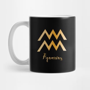 Aquarius Zodiac Sign golden Mug